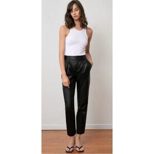 Pixie Market Jesse Leather Trousers Black High Waisted‎ Size Medium